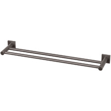 Square Radii Double Bar Brass Towel Rail