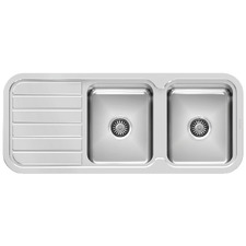 1000 Series 1180mm Double Topmount Kitchen Sink with Drainer