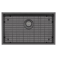 4000 Series 700mm Brushed Carbon Single Kitchen Sink with Grid