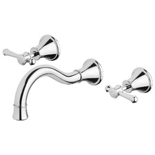 Nostalgia 180mm Shepherds Crook Bath/Basin Wall Tap Set