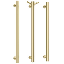Phoenix 600mm Round Heated Vertical Towel Bars (Set of 3)
