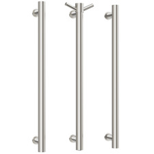 Phoenix 600mm Round Heated Vertical Towel Bars (Set of 3)