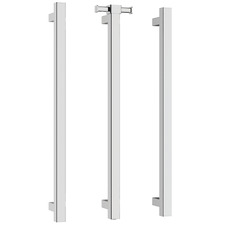 Phoenix 600mm Square Heated Vertical Towel Bars (Set of 3)