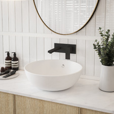 Spin 435mm Round Ceramic Basin with Overflow