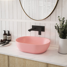 Vale 470mm Matte Pink Oval Ceramic Basin