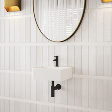 Nueva 290mm Rectangular Ceramic Wall-Hung Basin