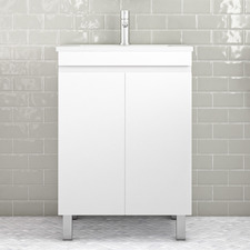Bianca 600mm Floor Standing Ceramic Top Vanity with Basin