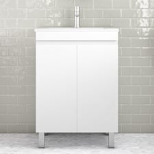 Bianca 600mm Freestanding Ceramic Top Vanity with Basin