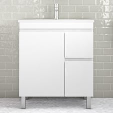 Bianca 750mm Gloss White Freestanding Vanity with Ceramic Countertop