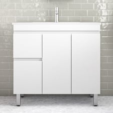 Bianca 900mm Gloss White Vanity With Integrated Basin