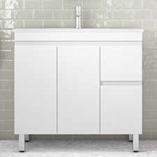 90cm Bianca Slim Right-Hand Drawers Vanity with Basin