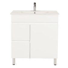 Denver 760mm Gloss White Freestanding Slim Single Vanity