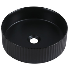 Jade 360mm Matte Black Ceramic Round Above Counter Basin