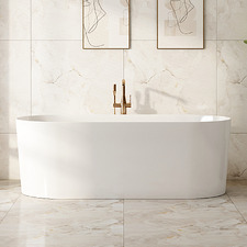 Merc Gloss White Oval Acrylic Freestanding Bath