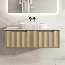 Colette 1200mm Wall Hung Single Vanity with Stone Countertop