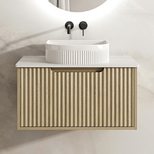 Colette 750mm Wall Hung Single Vanity with Stone Countertop