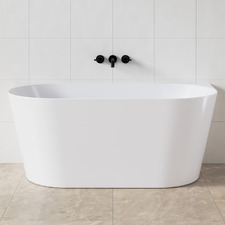Wency 1400mm Gloss White Acrylic Back to Wall Bath