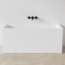 Hans 1400mm Gloss White Rectangle Acrylic Freestanding Bath