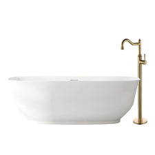 Lisbon Oval Acrylic Freestanding Bath with  Floor Mounted Mixer Package