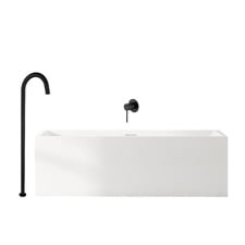 Albany Rectangular Acrylic Freestanding Bath with Floor Mounted Spout & Mixer Package