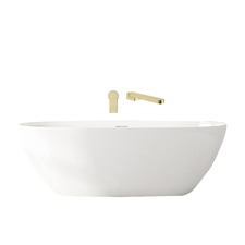 Bellevue Oval Acrylic Freestanding Bath with Spout & Wall Mixer Package