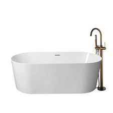 Vermont Oval Acrylic Freestanding Bath with Floor Mounted Mixer Package