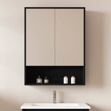 Laulea 600mm Mirrored Shaving Cabinet with Open Shelf