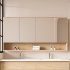 Laulea 1500mm Mirrored Shaving Cabinet with Open Shelf