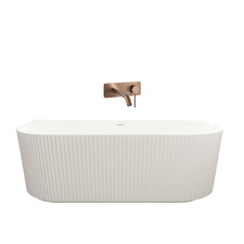 Salem Oval Acrylic Back to Wall Bath with Bronze Wall Mixer Set