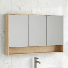 Laulea 1200mm Mirrored Shaving Cabinet with Open Shelf