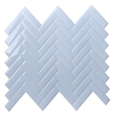White Herringbone Stick on Tile (10 Pack)