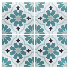Green Flower Decorative Stick on Tile (10 Pack)
