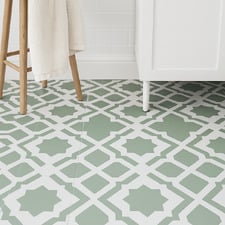 Sage Star Encaustic Stick on Tile (10 Pack)