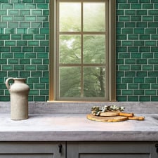 Turquoise Green Subway Stick on Tile (10 Pack)
