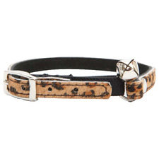 Leopard Print Leather Cat Collar