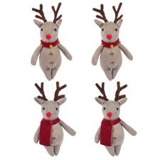 4 Piece Reindeers Hanging Ornament Set