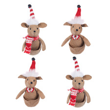 4 Piece Kangaroos Hanging Ornament Set