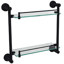 Loui Stainless Steel & Glass Double Bathroom Shelf