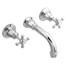 3 Piece Noosa Brass Bath Spout & Wall Mixer Set