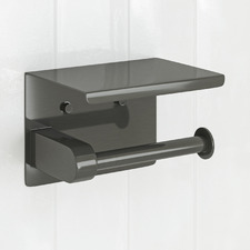Elle Gunmetal Stainless Steel Toilet Roll Holder