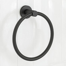 Elle Matte Black Towel Ring