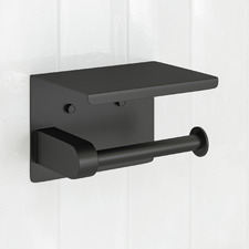 Elle Matte Black Stainless Steel Toilet Roll Holder