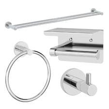 Elle Chrome Towel Rail & Bathroom Accessory Package