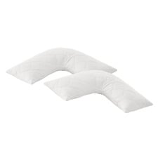 Raleigh Hypoallergenic Quilted V-Shaped Cotton Pillow Protectors (Set of 2)