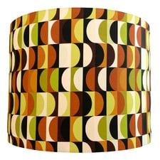 Retro Green & Brown Canvas Lamp Shade