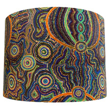 Goanna Dreaming Turquoise & Green Cotton Lamp Shade