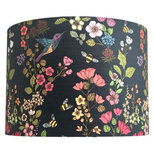 Hummingbird Botanical Black Cotton Lamp Shade