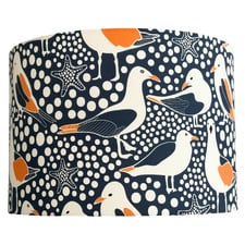 Summer Seagulls Navy Cotton Lamp Shade