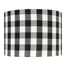 Checkered Black & White Linen Lamp Shade