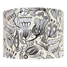 Floral Dream Black & White Cotton Canvas Lamp Shade